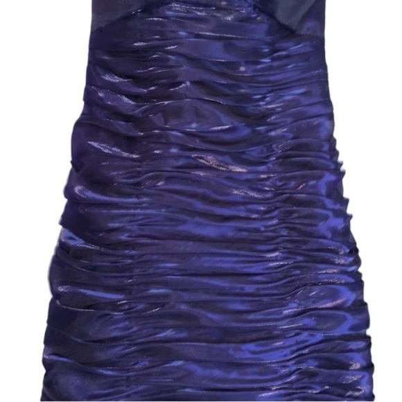 Strapless Flamenco Gown Royal Blue w/Sequin Accent Size 0 Open Lace Up Back - Picture 6 of 11